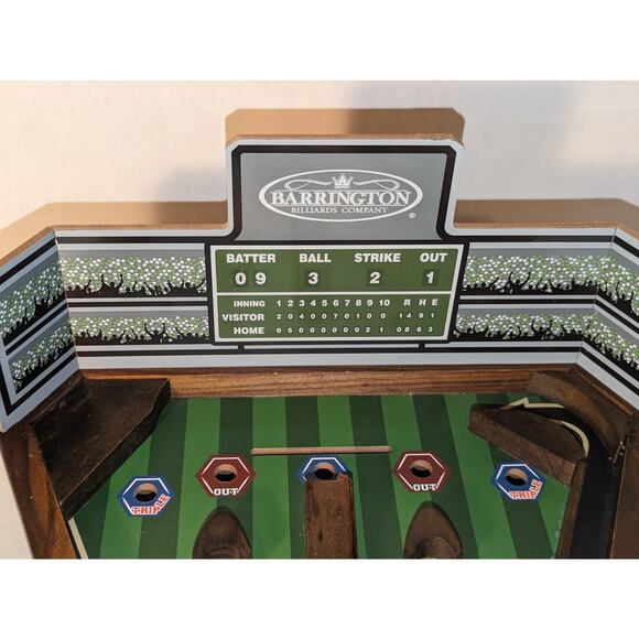 Barrington Table Top Baseball Game Mint Original Box Wooden - Picture 3 of 11